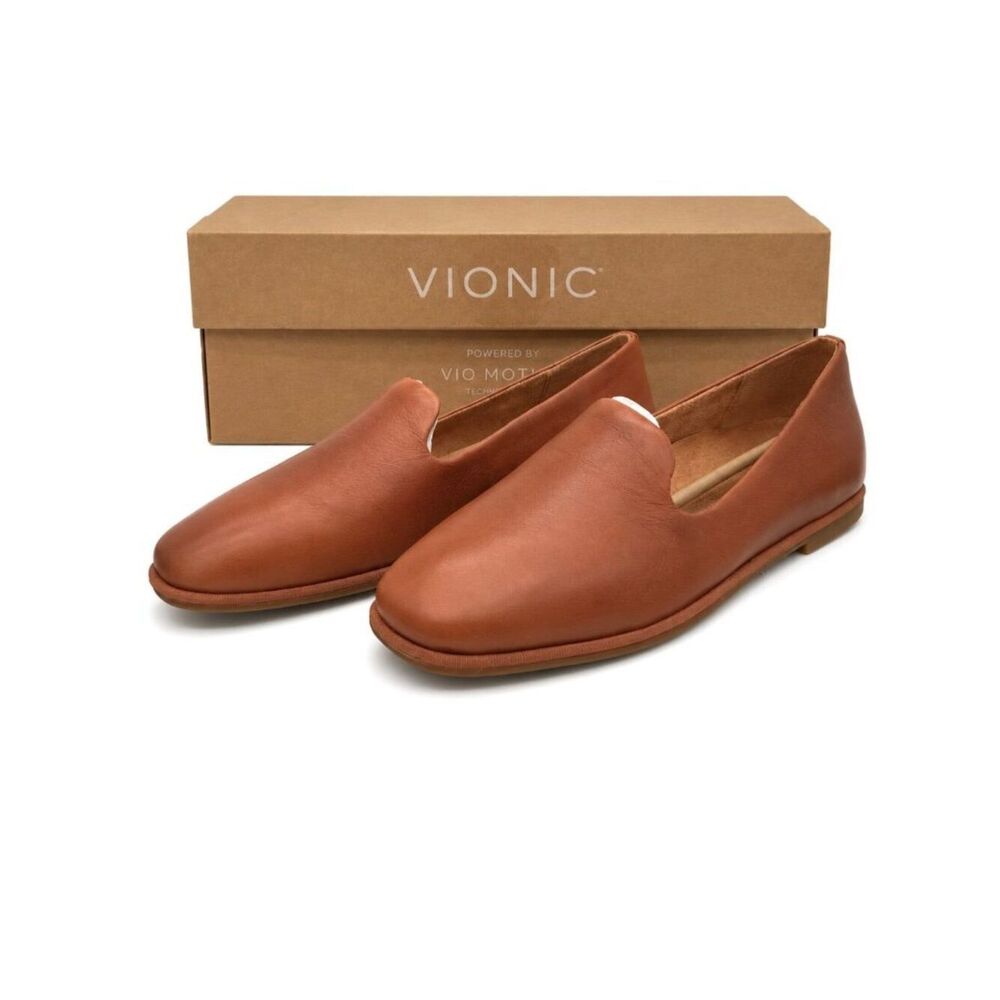 Vionic Willa 2.0 Tan Leather Loafer Flats Womens 9.5 Wide Arch Support APMA - Picture 2 of 9